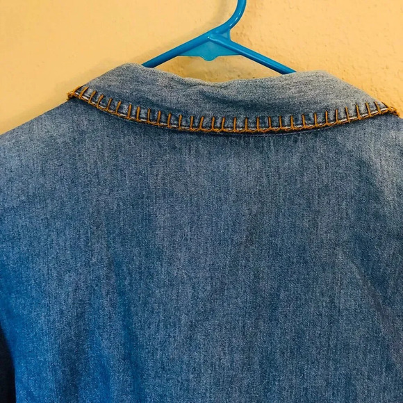 Vintage Stampede 2X Long Sleeve Buttoned Up 100% Cotton Denim Shirt w/ Flaws - Picture 6 of 9